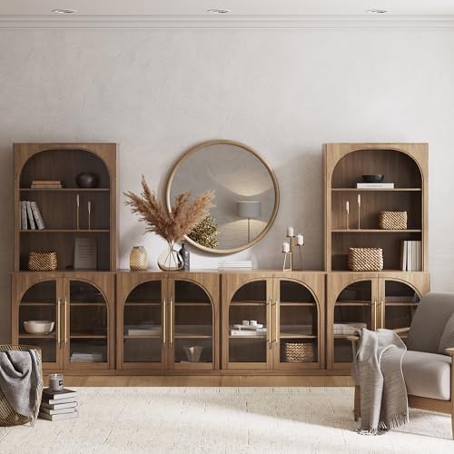 BELLEZE Jagger 130" Wall Unit 6-Piece Modular TV Stand - Image 6