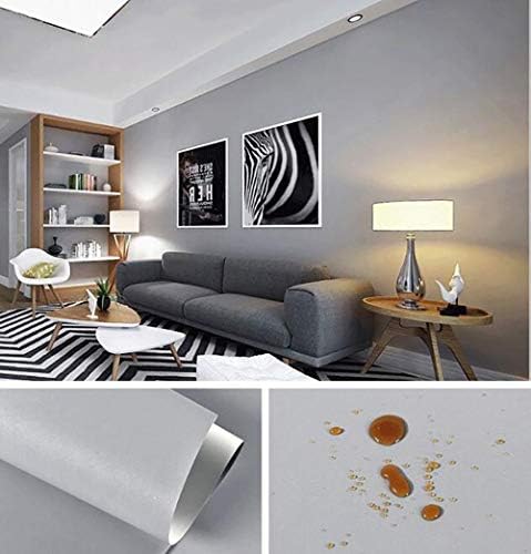 Yasinet 17.7"x118" Grey Wallpaper Gray Wallpaper Peel and Stick Grey Contact - Image 6
