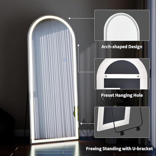 VooBang 64"x21" LED Arched Mirror Full Length - Image 6