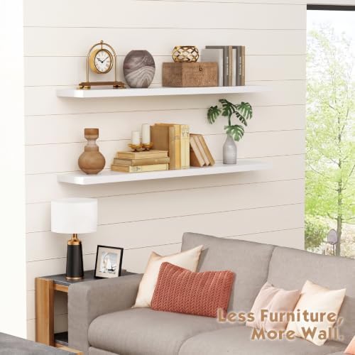 48 Inch White Floating Shelves, 4 ft Long Large Wall Shelf - Image 7