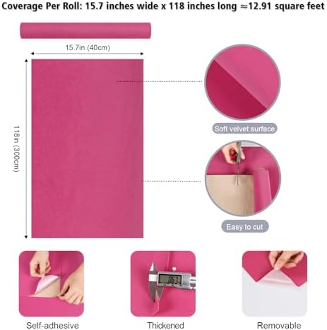Hot Pink Velvet Flocking Liner for Jewelry Box, Art Crafts, Cabinets - Image 7