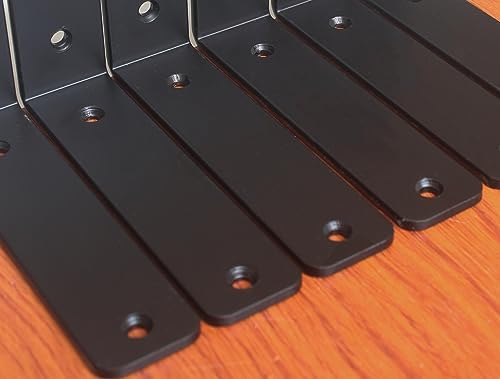 24 Pack - L 6" x H 4" x W1.5, 5mm Thick Black L Shelf Bracket, Iron Shelf - Image 7