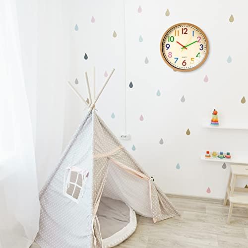 12 Inch Silent Wall Clock for Kids, Battery Operated Classroom Clock - Image 6