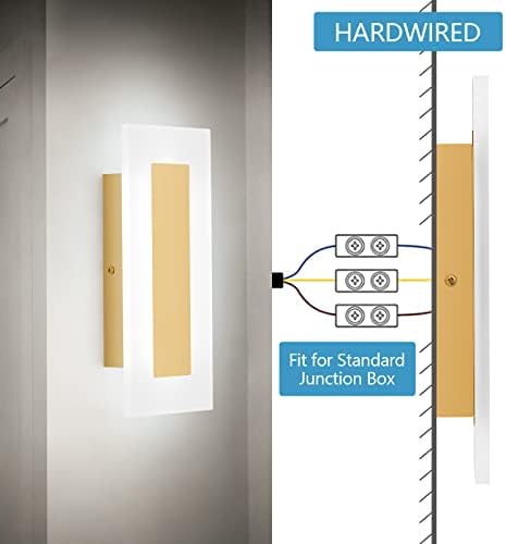 LMQNINE Modern LED Acrylic Gold Wall Sconce White Light 6000K - Image 7