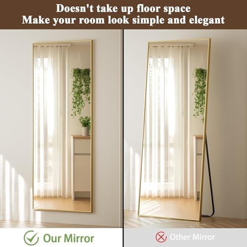 VooBang 14"x48" Adjustable Height Full Length Over The Door Mirror - Image 6