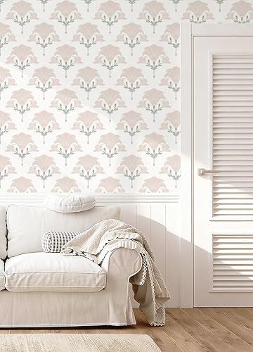 Dainty Floral Peel and Stick Wallpaper Boho Pink and White Contact Paper - Image 6
