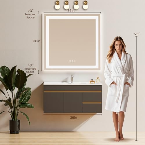 36"x36" LED Bathroom Mirror - Image 6
