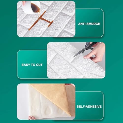 Waterproof Wall Panels 27.5" x 118" Faux Brick Wallpaper Peel and Stick Art - Image 7