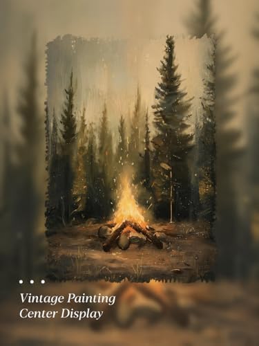 Gold Framed Wall Art, Rustic Campfire Canvas Prints, Vintage Forest Camping - Image 7