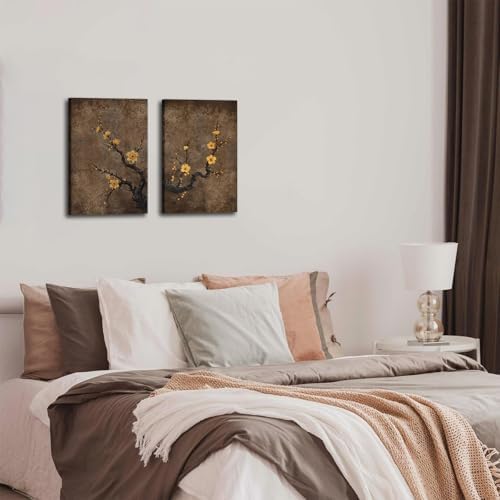 KBCXOY Japanese Floral Wall Art Vintage Botanical Flower Canvas Prints - Image 7