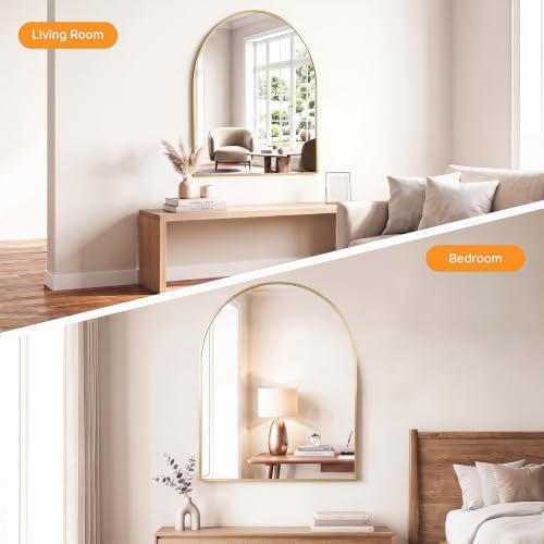 Sweetcrispy 30"x38" Arched Bathroom Mirror, Bathroom Mirrors - Image 6