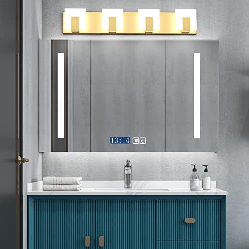 Aipsun Gold Vanity Lights for Bathroom Modern LED 4 Lights Bathroom Vanity - Image 7