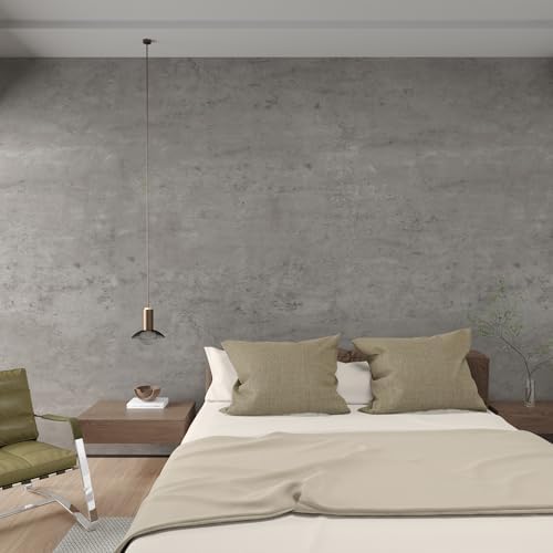 3yecao 31"×1181" Extra Wide Big Thickness Grey Concrete Wallpaper Peel and - Image 6