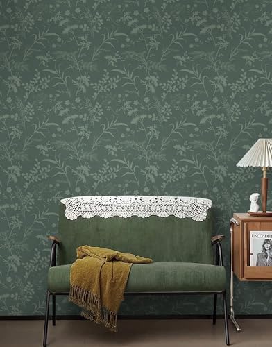 Heroad Sage Green Peel and Stick Wallpaper Boho Floral Contact Paper - Image 6
