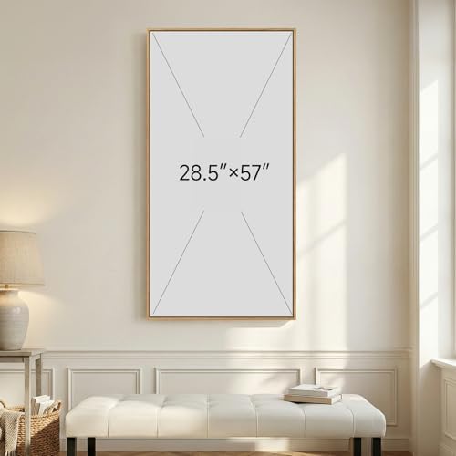 Large Framed Neutral Beige Minimalist Abstract Wall Art, Vertical 30x60 In - Image 7