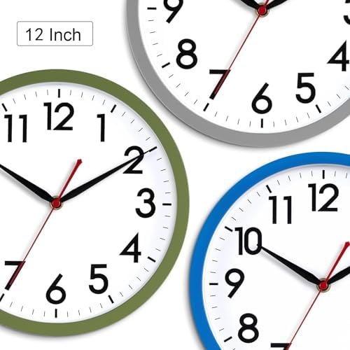 AKCISOT 12 Inch Wall Clock, Silent Battery Operated Analog Clock - Image 7
