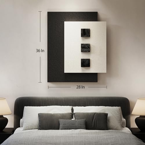 3D Black and White Abstract Wall Art, Modern Minimalist Geometric Artwork - Image 6