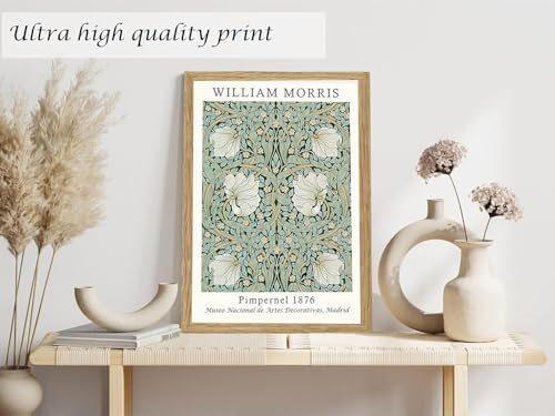 Induslyfe Framed Flower Wall Art Canvas Decor Set of 3, William Morris - Image 7