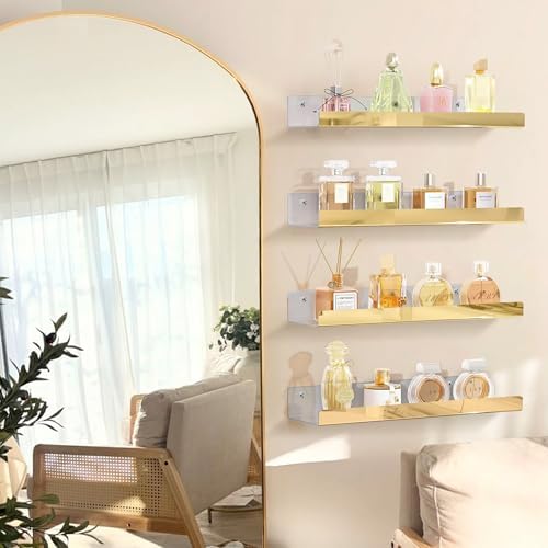 2 Packs 24 inches Gold Acrylic Shelves, Book Shelf - Image 6