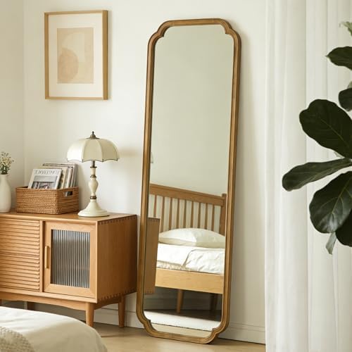 HOMECOOKIN Full Length Mirror Wall Mounted, Rustic Wooden Frame Floor Mirror - Image 6