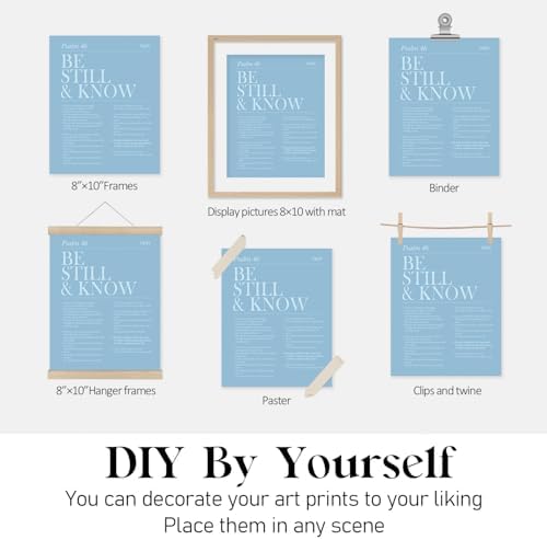 Locomiss Light Blue Christian Wall Art Decor, Modern Bible Verse Prints - Image 7