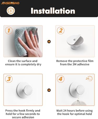 2 Pack Adhesive Coat Hooks for Bathrooms White Wall Robe Towel Hooks for - Image 7