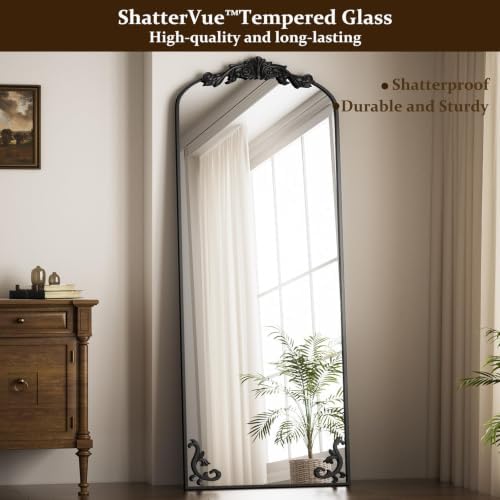 Easly 21"x 64" Arched Full Length Mirror, Freestanding Floor Mirror - Image 7