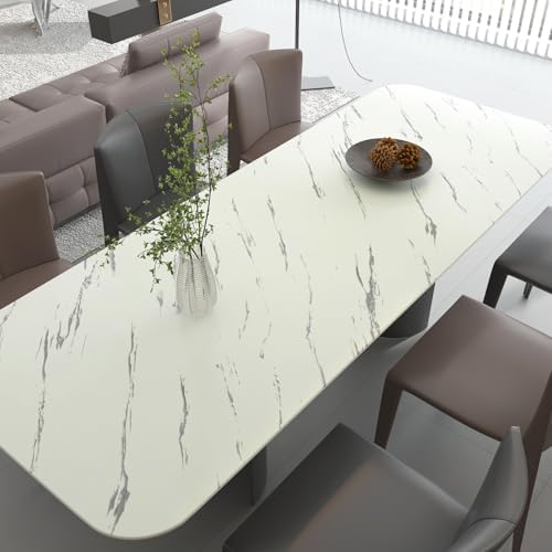 White Marble Wide 48x394Inch Extra Large Removable Peel and Stick Wallpaper - Image 7