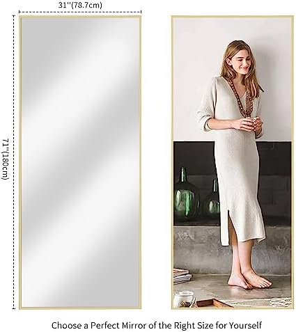 Koonmi 71"x30" Floor Mirror Full Length, Large Gold Mirror - Image 6