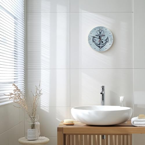 Nautical Silent Non Ticking Round Wall Clock 10 Inch, Battery Operated - Image 7