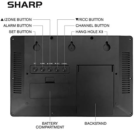 Sharp Atomic Clock with 4-Inch Display, Outdoor Sensor, Battery Powered - Image 6