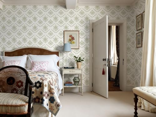 Heroad Peel and Stick Wallpaper Boho Floral Wallpaper Vintage Green Contact - Image 6