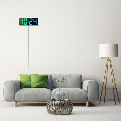 LED Digital Wall Clock with Large Display, Big Digits, Auto-Dimming, 12/24Hr - Image 6