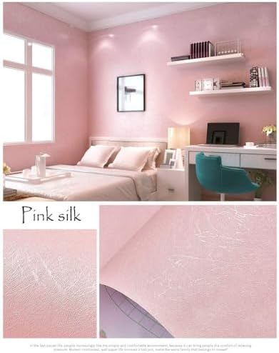 Cohoo Home Pink Wallpaper Peel and Stick Contact Paper Pink Silk 15.7”×197” - Image 6
