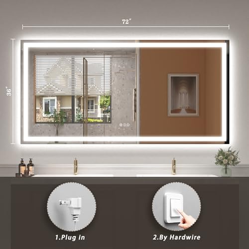 72x36 LED Lighted Bathroom Mirror - Image 6