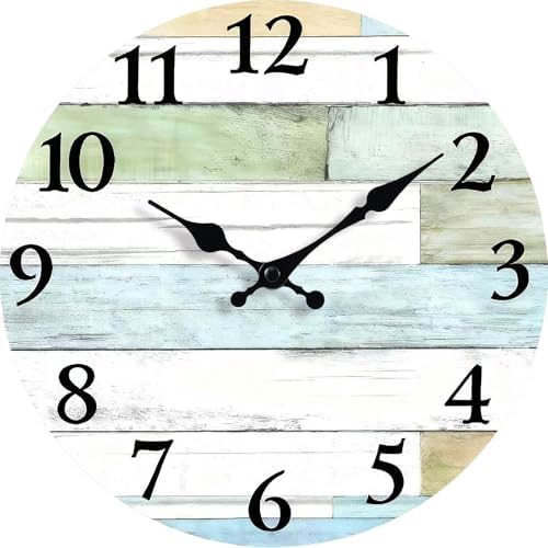 Retro Rustic and Beach Style 14 Inch Wooden Wall Clock by EZXZZ