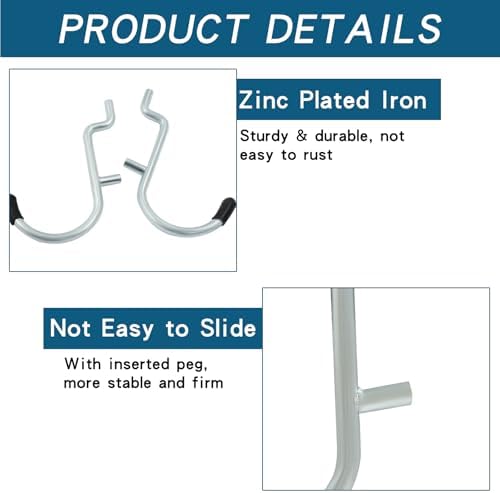 60Pcs Metal Pegboard J Hooks - Image 5