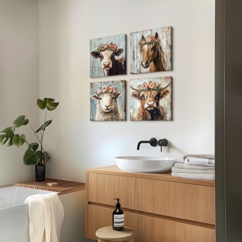 Farmhouse Animals Wall Art Highland Cow Decor - Image 6