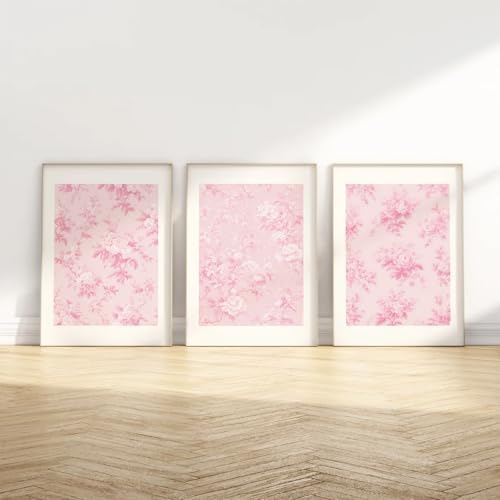 Baccone Pink Floral Wall Art Chinoiserie Flower Wall Decor Pictures Aesthetic - Image 7
