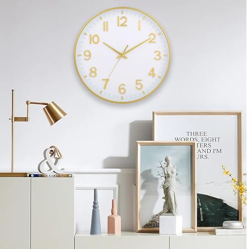 HZDHCLH 12 Inch Wall Clock Battery Operated Silent Non Ticking White Modern - Image 6