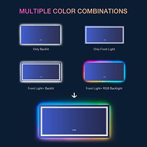 60x28 Inch RGB LED Bathroom Mirror - Image 6