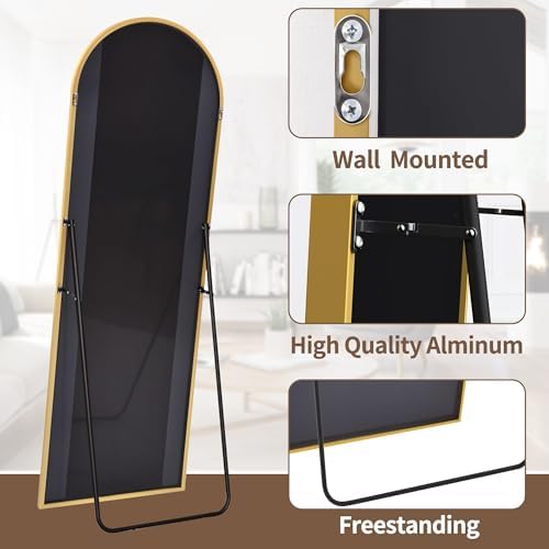 OGCAU 64"x21" Arched Full Length Mirror, Floor Full Body Mirror - Image 6