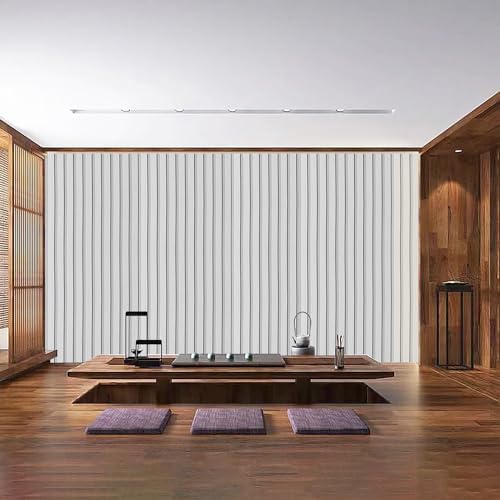 Wood Slat Peel and Stick Wallpaper 35.4"x200" Light Gray Oak Vinyl Faux Wood - Image 6