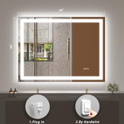 40x30 LED Lighted Bathroom Mirror - Image 6