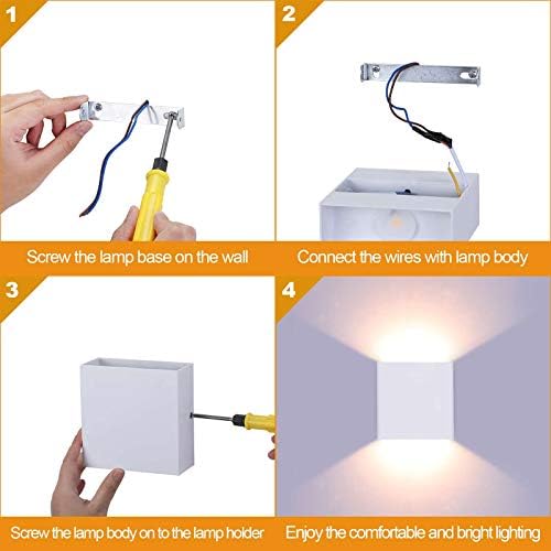 Lightess White Modern LED Wall Light Dimmable Mini Wall Sconce Warm White - Image 7