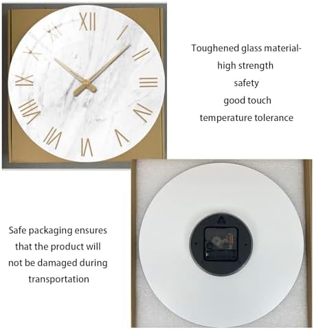 Round Marble Battery Wall Clock Modern 14 Inch - Image 6