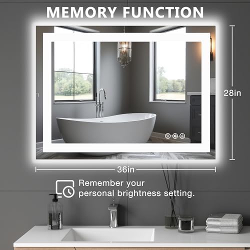 NEWBULIG 28"x36" LED Bathroom Mirror - Image 6