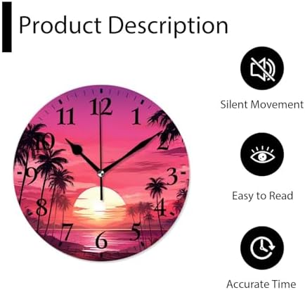Non-Ticking Silent Wall Clocks Battery Operated Personalized Decor Clock - Image 6