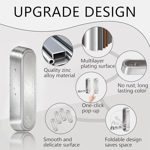 2PCS Foldable Wall Hooks, Heavy Duty Zinc Alloy Folding Wall Hooks, Folding - Image 6