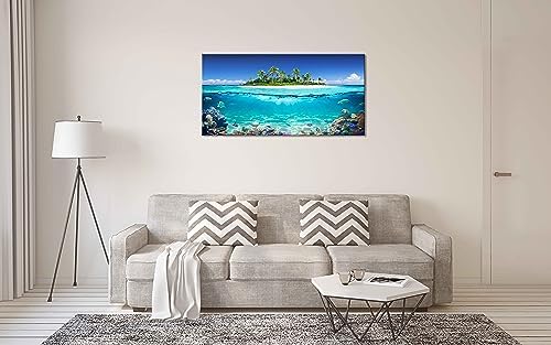 Tropical Island Coral Reef Landscape Canvas Wall Art - Image 7